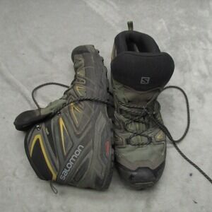 Salomon Mens 11.5 Hiking Boots Green X Ultra Goretex Mid Waterproof Trekking